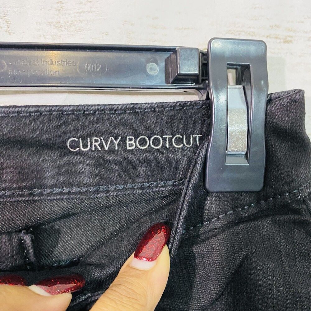 Jennifer Lopez Women's Black curvy bootcut jeans size 0 LONG - Picture 6 of 8